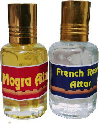 kah attar MOGRA & FRENCH ROSE ATTAR 12ML EACH Floral Attar(Mogra, Rose)