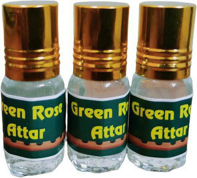 Gladify GREEN ROSE ATTAR (A PACK OF 3 BOTTLES @ 3ML EACH) Floral Attar(Rose)