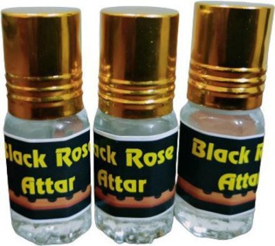 Gladify BLACK ROSE ATTAR (A PACK OF 3 BOTTLES @ 3ML EACH) Floral Attar(Rose)