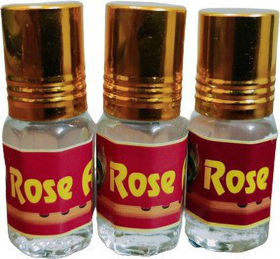 kah attar ROSE ATTAR (A PACK OF 3 BOTTLES @ 3ML EACH) Floral Attar(Rose)