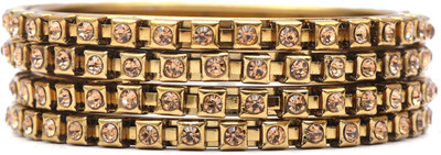 Shivarth Metal Zircon Gold-plated Kada(Pack of 4)