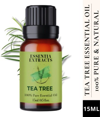 ESSENTIA EXTRACTS Tea Tree Essential Oil, Natural & Pure, for Acne, Pimples, Scars, Skin, Face, Hair care & Dandruff, Diffusers and Aromatherapy, Undiluted, Therapeutic Grade(15 ml)