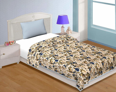 RCGCRAFT Floral Single Dohar for  AC Room(Microfiber, Blue Kachra)