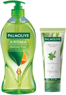 Palmolive Aroma Morning TonicBodyWash 750ml & Anti Acne Purifying Gel Face Wash  (850 ml)