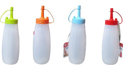 RFL Sauce Can or Storage Bottle each 250 ml Bottle(Pack of 4, Multicolor, Plastic)