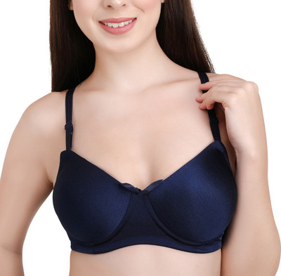 PAVVOIN PRO Women T-Shirt Lightly Padded Bra(Blue)