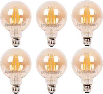 AgroCulture 4 W Basic Round E26 LED Bulb(Yellow, Pack of 6)