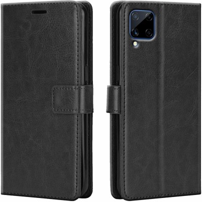 ONCRAVES Flip Cover for Samsung Galaxy A12 5G (Black, Cases with Holder)(Black, Dual Protection, Pack of: 1)
