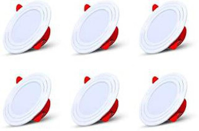 Nightstar 9 Watt Cool White Round LED Ceiling / Conceal / Down Light 6 Pcs Recessed Ceiling Light Ceiling Lamp(White)