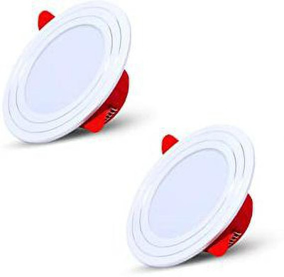 Nightstar 9 Watt Cool White Round LED Ceiling / Conceal / Down Light 2 Pcs Recessed Ceiling Light Ceiling Lamp(White)