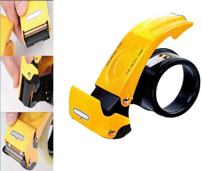 SUPERMALL Tape Dispenser Manual Handy Packaging Boxes Roll Roller (Manual)(Set of 1, Yellow)