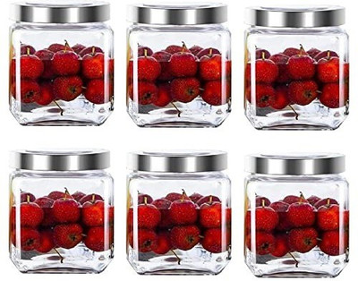 Flipkart SmartBuy Glass Grocery Container  - 600 ml(Pack of 6, Clear)