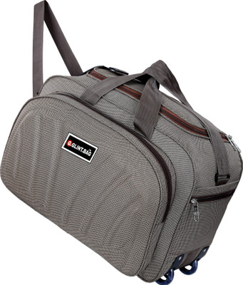 G GLINT (Expandable) Waterproof Lightweight 40 L Luggage Travel Duffel Bag With 2 Wheels Travel Duffel Bag (Brown) Duffel With Wheels (Strolley)