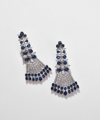 SOHI Silver Plated Designer Stone Drop Earring Alloy Drops & Danglers