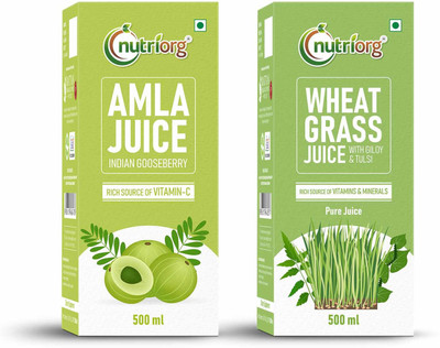 Nutriorg Amla Juice 500ml & Wheat grass Juice 500ml Combo(Amla Juice 500ml & Wheat grass Juice 500ml)