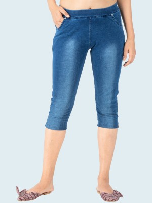 INDIAN FLOWER Women Blue Capri