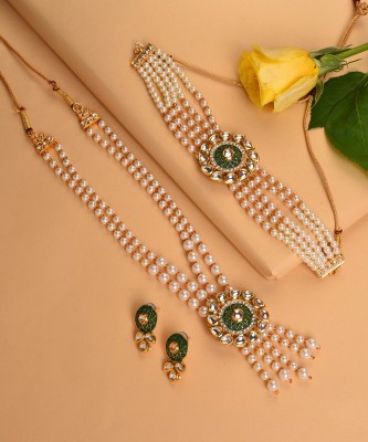 SOHI Alloy Gold-plated Gold, Green Jewellery Set(Pack of 1)