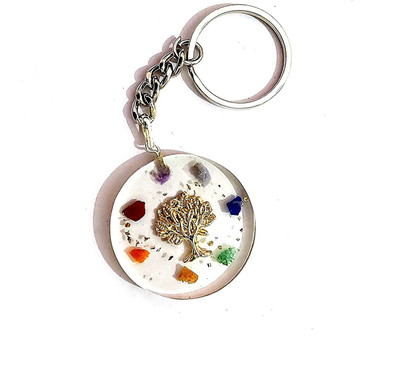 AIR9999 Chakra Crystal Chips Tree Of Life Orgone Key Chain Key Ring Key Chain
