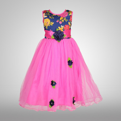 Billion Girls Maxi/Full Length Party Dress(Pink, Sleeveless)