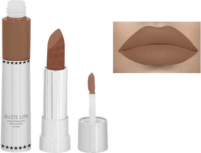 THTC Lip Matte 2 IN 1 Long Lasting Matte & Gloss Lipstick(Brown, 8 g)