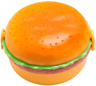 Dherik Tradworld Stylish Food Grade 3 Layer Plastic Round Burger Shape Lunch Box Tiffin 3 Containers Lunch Box(350 ml)