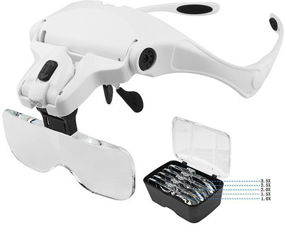 metrotools MULTIFUNCTIONAL HEAD MOUNTED MAGNIFIER 1X / 1.5X / 2X / 2.5X / 3.5X MAGNIFIER(White)