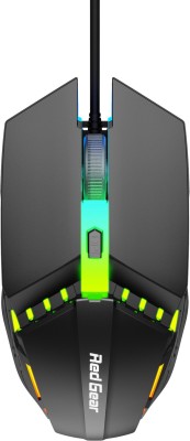 Redgear A-10 with LED and DPI Upto 2400 Wired Optical  Gaming Mouse(USB 2.0, USB 3.0, Black)