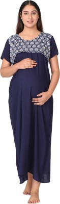 MORPH maternity Women Nighty(Dark Blue)