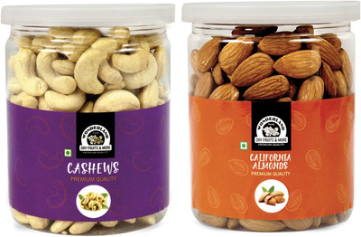 WONDERLAND Foods – California Almonds & Cashews W320 | 500g (250g X 2) Jar Almonds, Cashews (2 X 250 G) For Rs. 410 @ 57 %