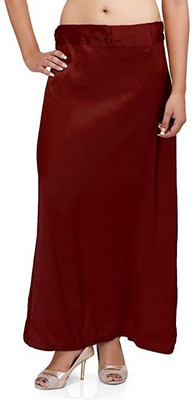 FIRSTSAARI Maroon Satin Blend Petticoat(Free)