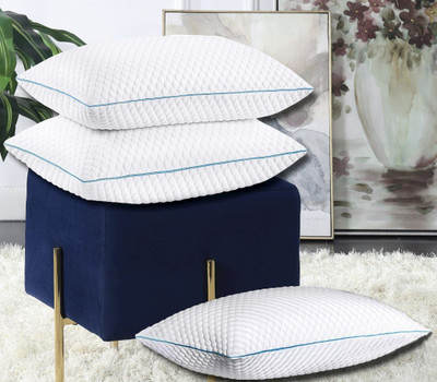 YORA HomeStyle Cloud Microfibre Solid Sleeping Pillow Pack of 3(White)