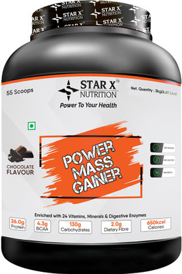 Star X nutrition Power Weight Gainers/Mass Gainers(3 kg, Chocolate)