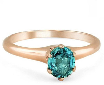 RATAN BAZAAR Most Demaned and Pure Blue Zircon Ring Copper Zircon Gold Plated Ring