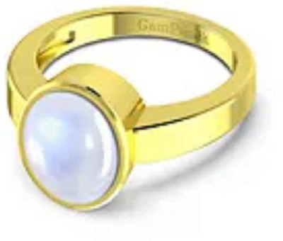 RATAN BAZAAR Copper Moonstone Gold Plated Ring