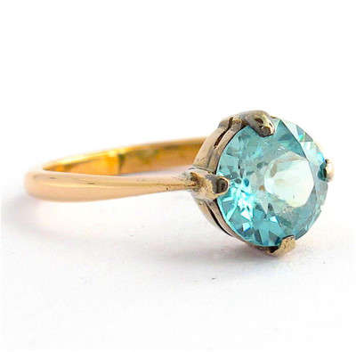 RATAN BAZAAR Copper Zircon Gold Plated Ring