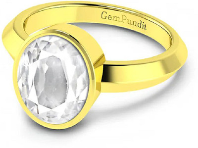 RATAN BAZAAR Copper Zircon Gold Plated Ring