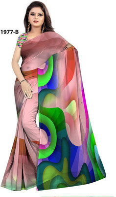 p d silk mills Printed Bollywood Georgette Saree(Multicolor)