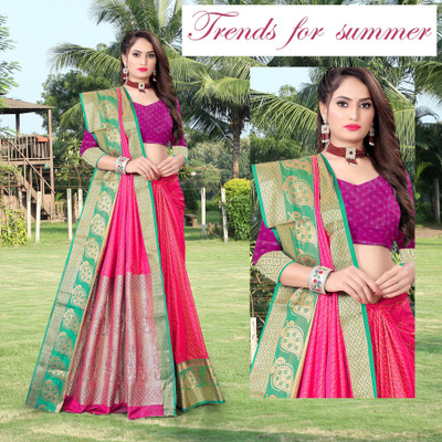 jayant creation Embellished Banarasi Art Silk Saree(Pink)