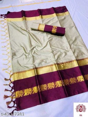 Fashion Club Collection Self Design, Animal Print, Dyed Bollywood Cotton Silk Saree(Maroon)