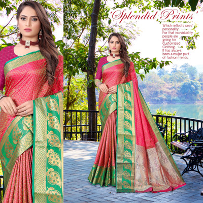 jayant creation Embellished Banarasi Art Silk Saree(Magenta)
