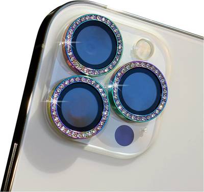 Mobilive Camera Lens Protector for Apple iPhone 13 Pro Max Diamond Metal Camera Lens Ring Protector