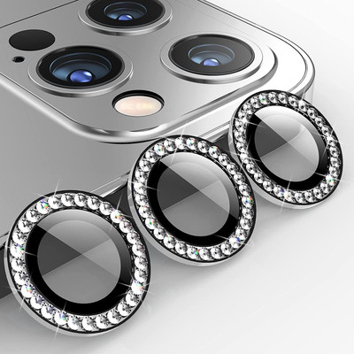 Mobilive Camera Lens Protector for Apple iPhone 11 Pro Diamond Metal Camera Lens Ring Protector(Pack of 3)