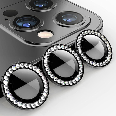 Mobilive Camera Lens Protector for Apple iPhone 11 Pro Diamond Metal Camera Lens Ring Protector(Pack of 3)
