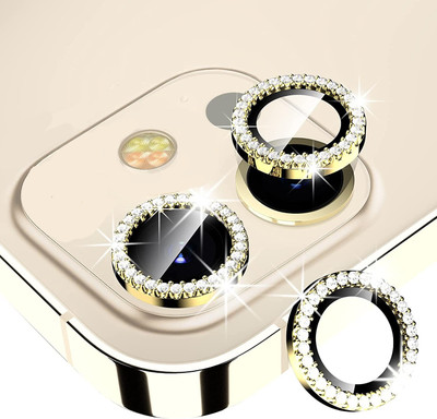 Mobilive Back Camera Lens Ring Guard Protector for Apple iPhone 12 Mini Sparkling Stone Metal Camera Lens Ring Protector(Pack of: 2)
