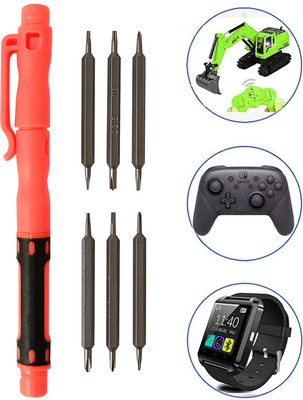 Triangle Ant ™ 12 In 1 Magnetic Pen Precision Screwdriver Bits Set Ratchet Screwdriver Set(Pack of 1)