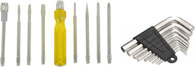 PAUS&MORK Screwdriver Set of 8 Screw With Tester & AllenKey Set No. 10,8,6,5,4,3,2.5,2,1.5 Combination Screwdriver Set(Pack of 2)