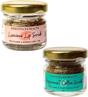 ESSENTIA EXTRACTS Combo of Natural Hand & Foot scrub and Luscious Lip  Scrub(30 g)