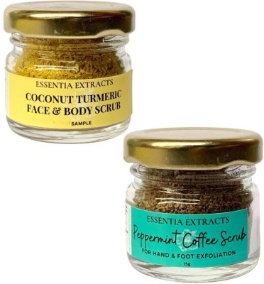 ESSENTIA EXTRACTS Combo of Natural Hand & Foot scrub and Coconut Turmeric Scrub (15g + 15g) Scrub(30 g)