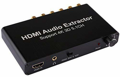 Etzin HDMI Compliant Audio Extractor DST to 5.1 Decoder, Amplifier, Analog Converter Media Streaming Device(Black)