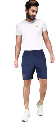CARLTRON Self Design Men Blue Regular Shorts